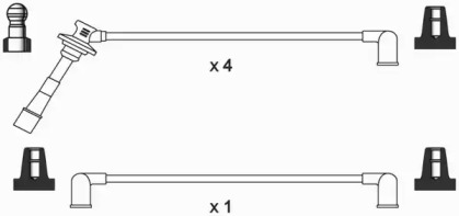 Комплект проводов зажигания WAI ISL186