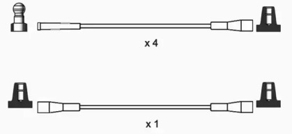 Комплект проводов зажигания WAI ISL014