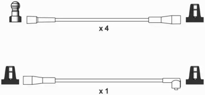 Комплект проводов зажигания WAI ISL045