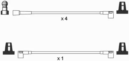 Комплект проводов зажигания WAI ISL482