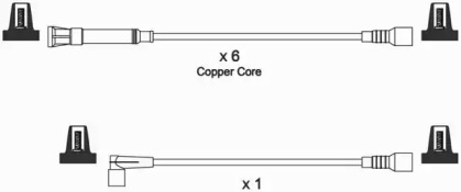 Комплект проводов зажигания WAI ISL666