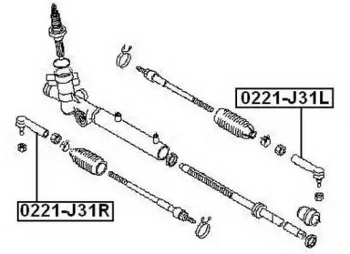 Наконечник поперечной рулевой тяги ASVA 0221-J31L