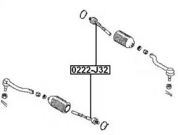 Осевой шарнир, рулевая тяга ASVA 0222-J32