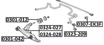 Рычаг независимой подвески колеса ASVA 0324-027