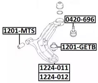 Рычаг независимой подвески колеса ASVA 1224-012