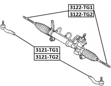 Наконечник поперечной рулевой тяги ASVA 3121-TG1