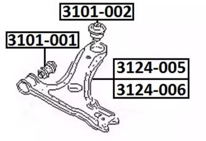 Рычаг независимой подвески колеса ASVA 3124-006