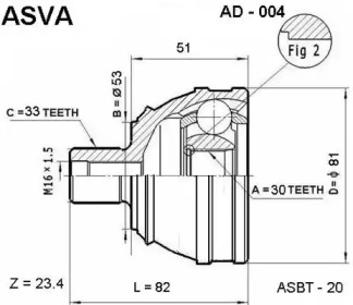 Шарнирный комплект ASVA AD-004