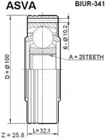 Шарнирный комплект ASVA BIUR-341