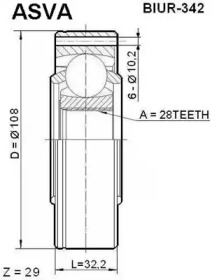 Шарнирный комплект ASVA BIUR-342