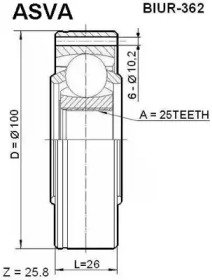 Шарнирный комплект ASVA BIUR-362