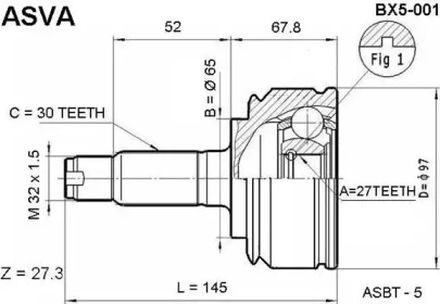 Шарнирный комплект ASVA BX5-001