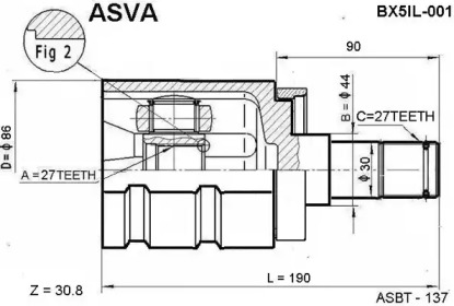 Шарнирный комплект ASVA BX5IL-001