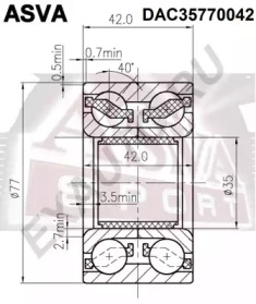 Подшипник ступицы колеса ASVA DAC35770042