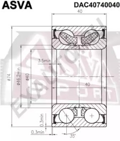 Подшипник ASVA DAC40740040