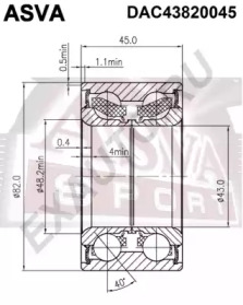 Подшипник ASVA DAC43820045