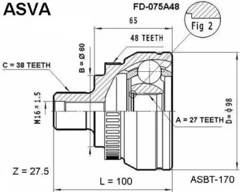 Шарнирный комплект ASVA FD-075A48