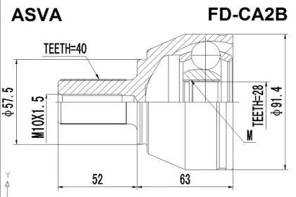 Шарнирный комплект ASVA FD-CA2B