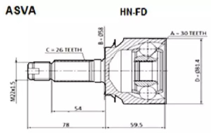 Шарнирный комплект ASVA HN-FD