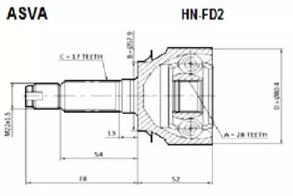 Шарнирный комплект ASVA HN-FD2