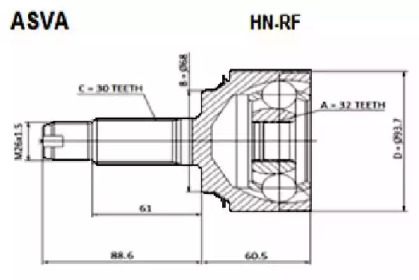 Шарнирный комплект ASVA HN-RF