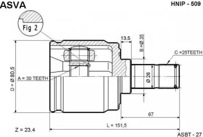 Шарнирный комплект ASVA HNIP-509