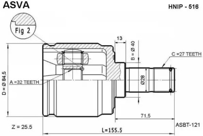 Шарнирный комплект ASVA HNIP-516