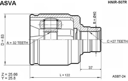 Шарнирный комплект ASVA HNIR-507R