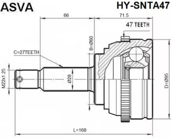 Шарнирный комплект ASVA HY-SNTA47