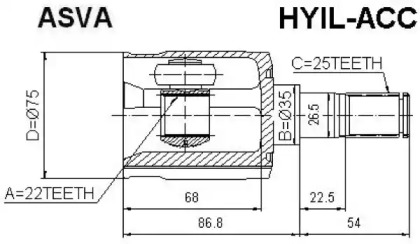 Шарнирный комплект ASVA HYIL-ACC