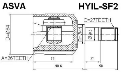 Шарнирный комплект ASVA HYIL-SF2