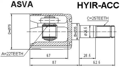 Шарнирный комплект ASVA HYIR-ACC