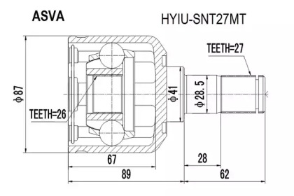 Шарнирный комплект ASVA HYIU-SNT27MT