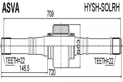 Вал ASVA HYSH-SOLRH