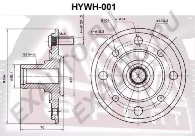 Ступица колеса ASVA HYWH-001