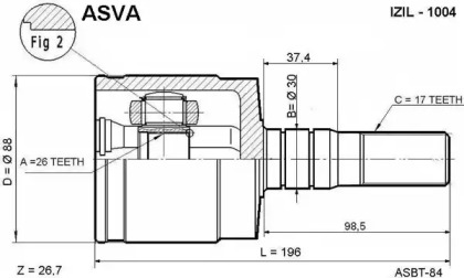 Шарнирный комплект, приводной вал ASVA ISIL-1004