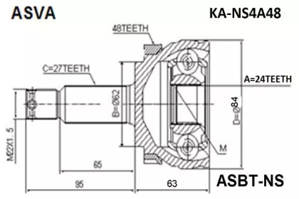 Шарнирный комплект ASVA KA-NS4A48