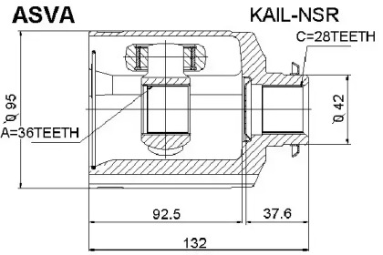 Шарнирный комплект ASVA KAIL-NSR