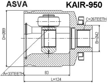 Шарнирный комплект ASVA KAIR-950