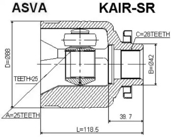 Шарнирный комплект ASVA KAIR-SR