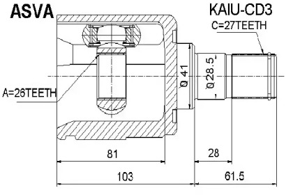 Шарнирный комплект ASVA KAIU-CD3