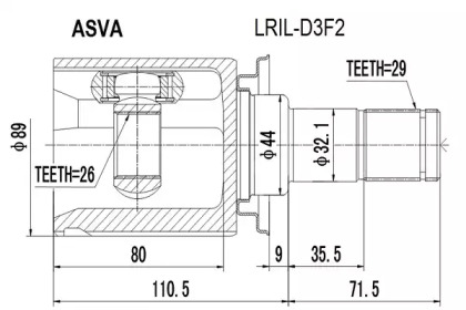 Шарнирный комплект ASVA LRIL-D3F2