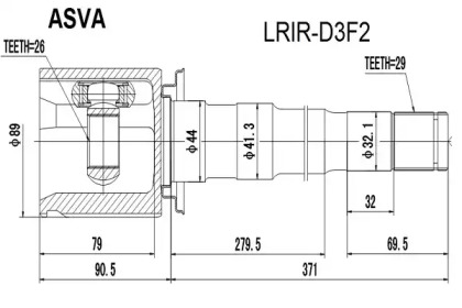 Шарнирный комплект ASVA LRIR-D3F2