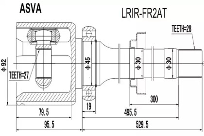 Шарнирный комплект ASVA LRIR-FR2AT