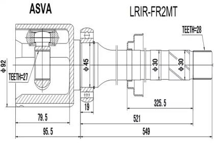 Шарнирный комплект ASVA LRIR-FR2MT