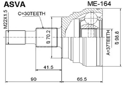 Шарнирный комплект ASVA ME-164