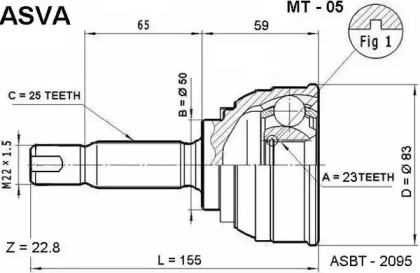 Шарнирный комплект ASVA MT-05