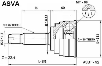 Шарнирный комплект ASVA MT-09