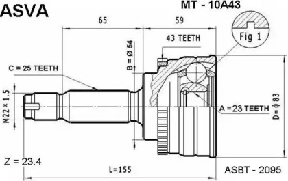 Шарнирный комплект ASVA MT-10A43