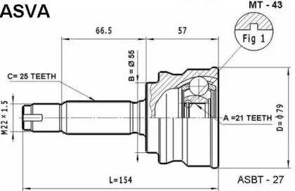 Шарнирный комплект ASVA MT-43